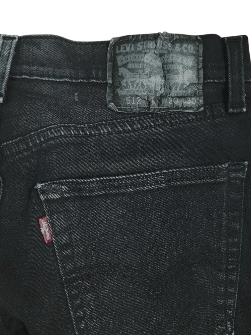 Mens Levi's 512 Slim Tapered Black Jeans 30 X 30 READ
